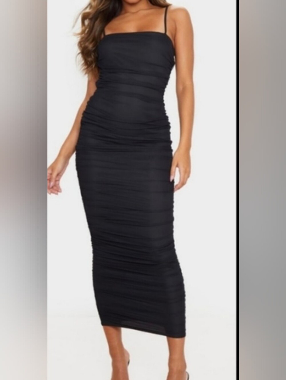 Pretty Little Thing Ruched Bodycon Maxi Dress. Size 10 New With Tags